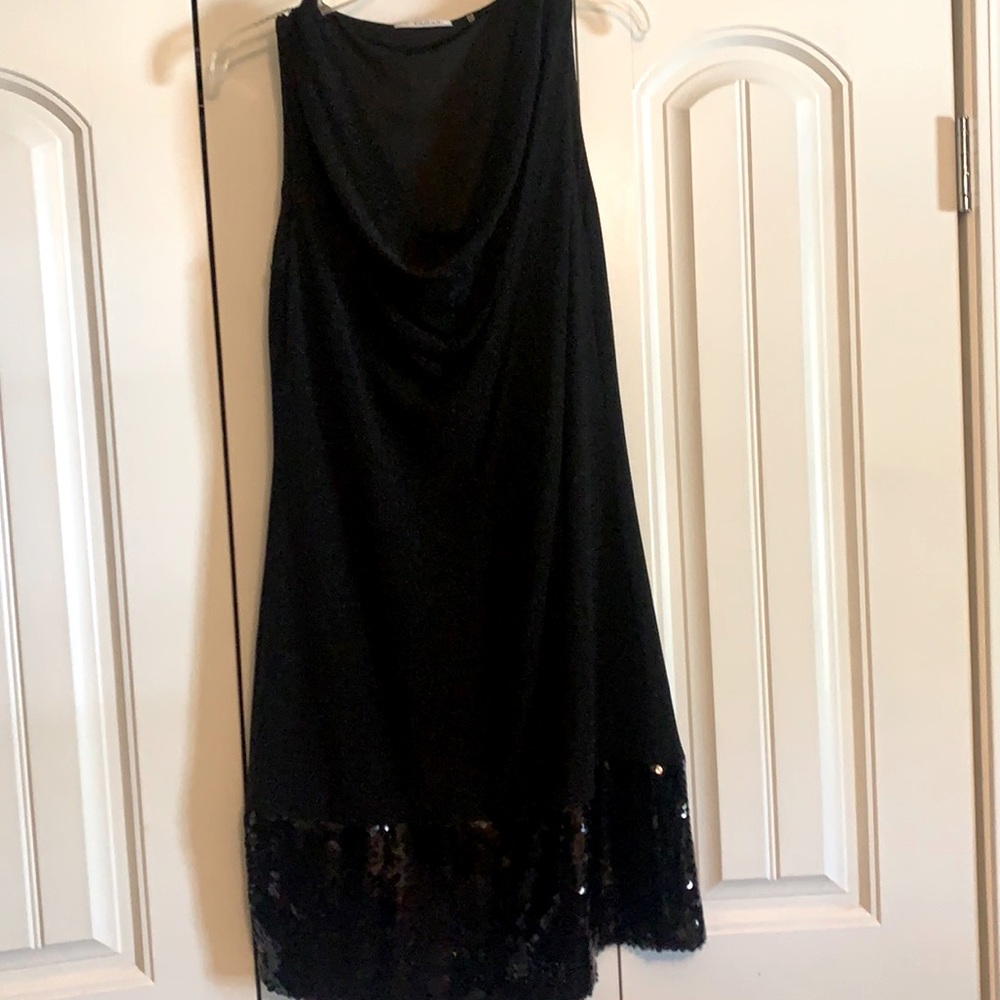 Tahari Bedazzled black dress, Size Large.